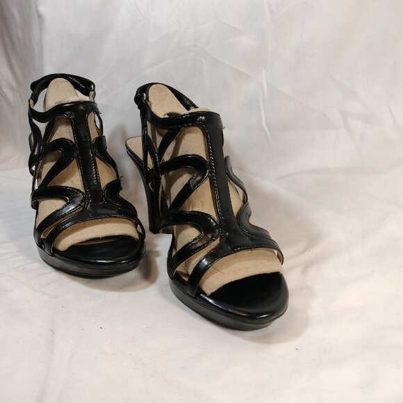 Naturalizer Danya Black Strappy Platform Heels - Picture 2 of 10